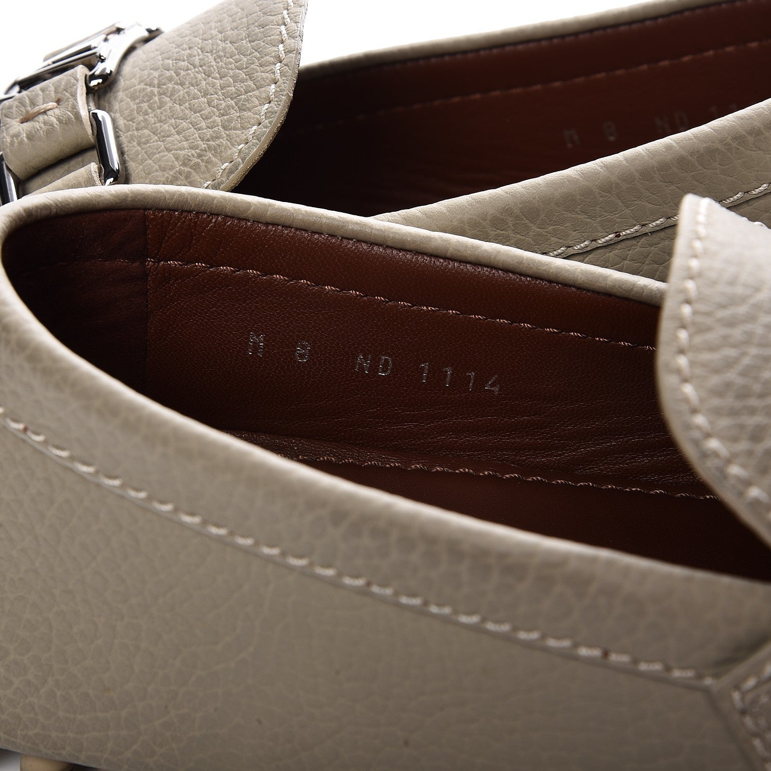 Louis Vuitton Mens Calfskin Hockenheim Moccasin Loafers 8 Beige 8 of 9