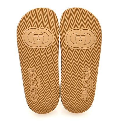 Gucci Rubber Web Womens Interlocking G Slide Sandals 40 Mystic White Green Red 5 of 7