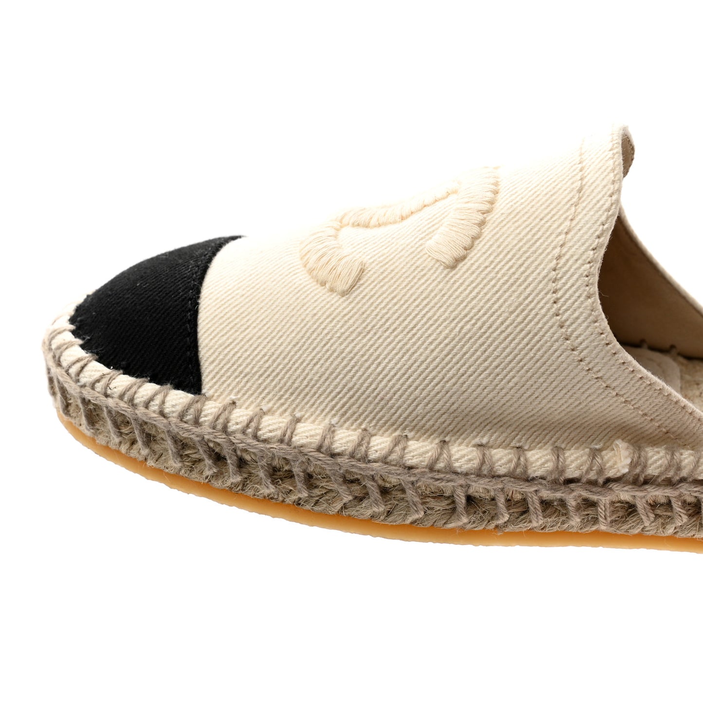 Denim CC Espadrille Mules 36 White Black
