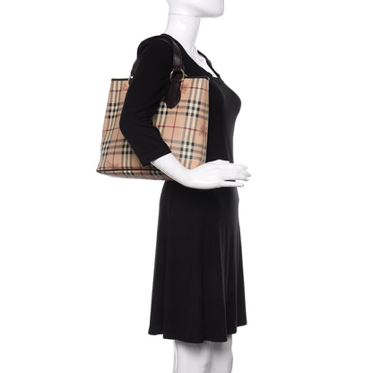 Burberry Haymarket Check Small Onslow Tote Chocolate 2 of 9