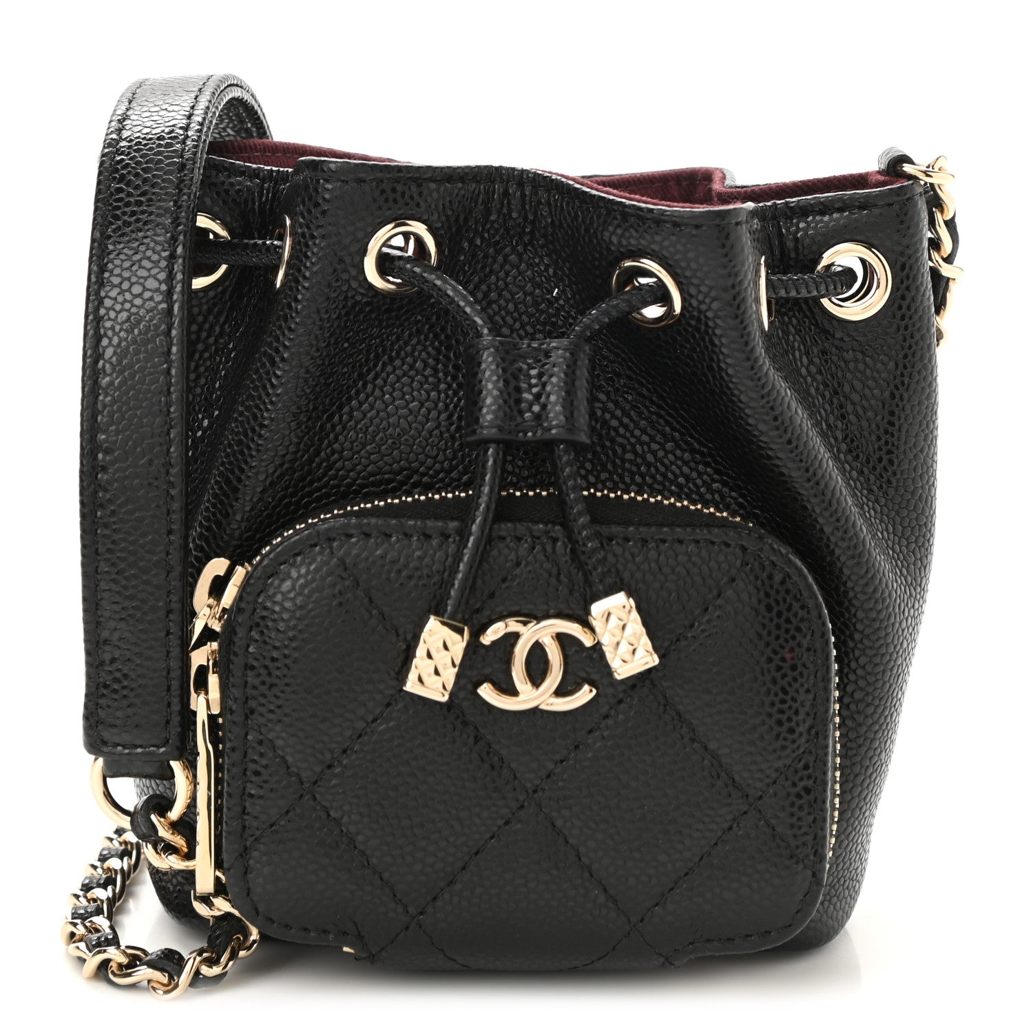 Chanel Caviar Quilted Mini CC Pocket Bucket Bag Black 1 of 11