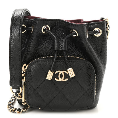 Chanel Caviar Quilted Mini CC Pocket Bucket Bag Black 1 of 11