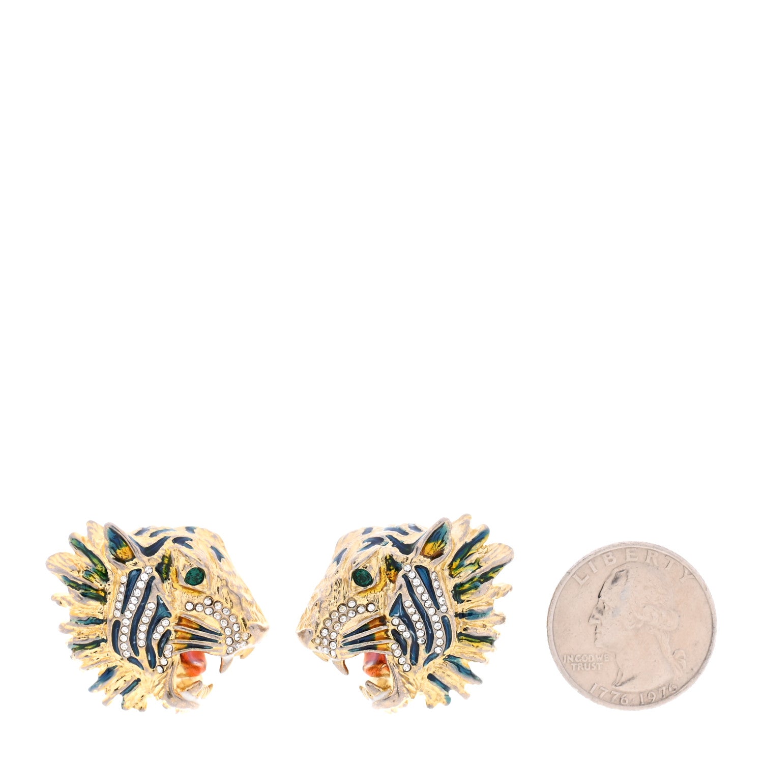 Gucci Crystal Rajah Earrings Gold 2 of 4