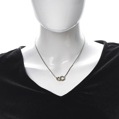 David Yurman Sterling Silver 18K Yellow Gold Belmont Pendant Necklace 2 of 5