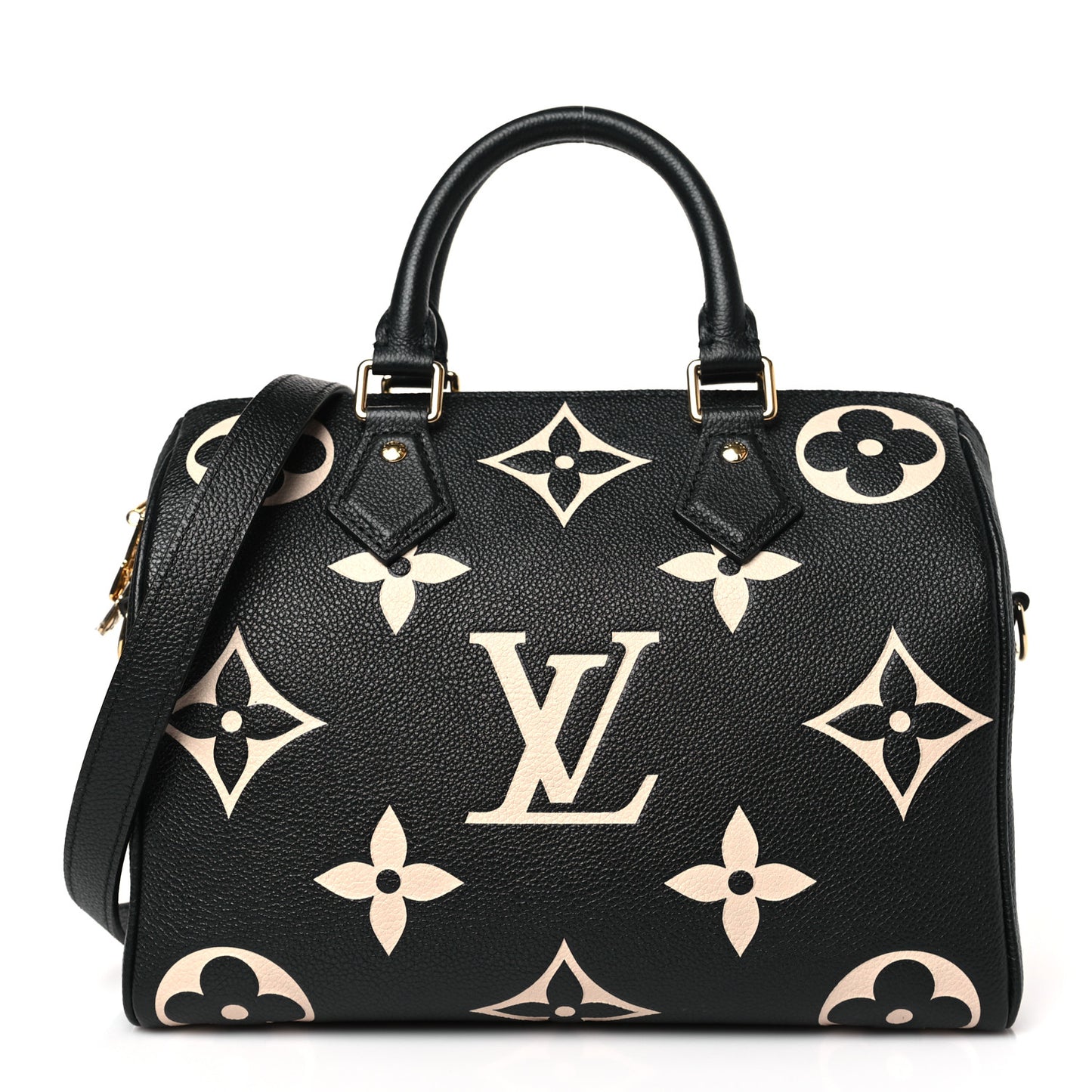 Empreinte Monogram Giant Speedy Bandouliere 25 Black Beige