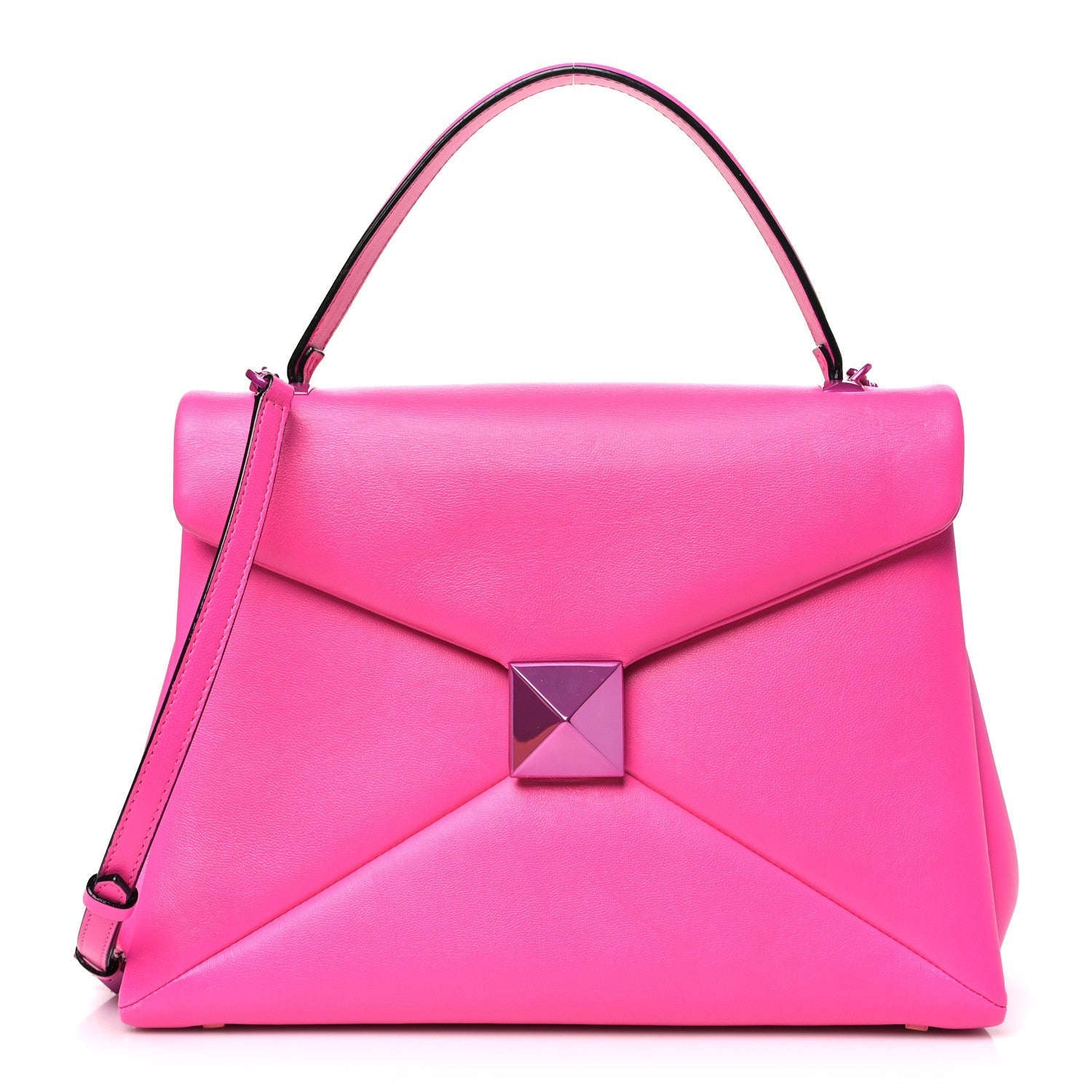 Valentino Garavani Nappa Tonal Monochrome One Stud Top Handle Bag Pink PP 1 of 7