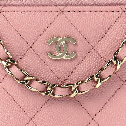Chanel Caviar Quilted Small Vanity Case With Chain Pink 8 of 12
