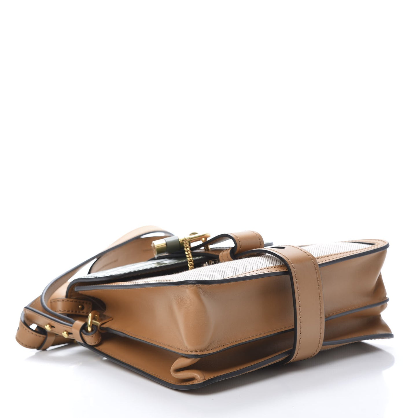 Calfskin Crocodile Embossed Canvas Small Aby Day Shoulder Bag Misty Forest