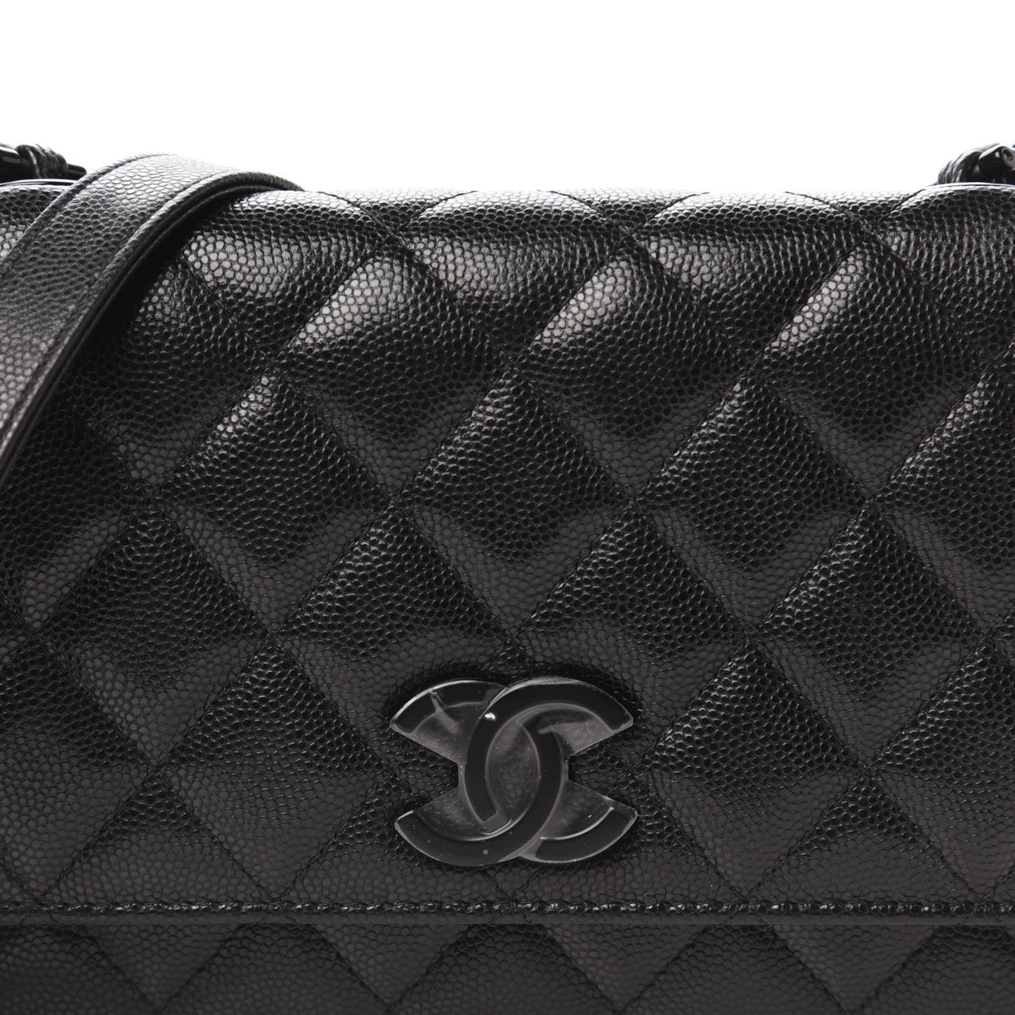 Caviar Quilted My Everything Wallet On Chain WOC Black