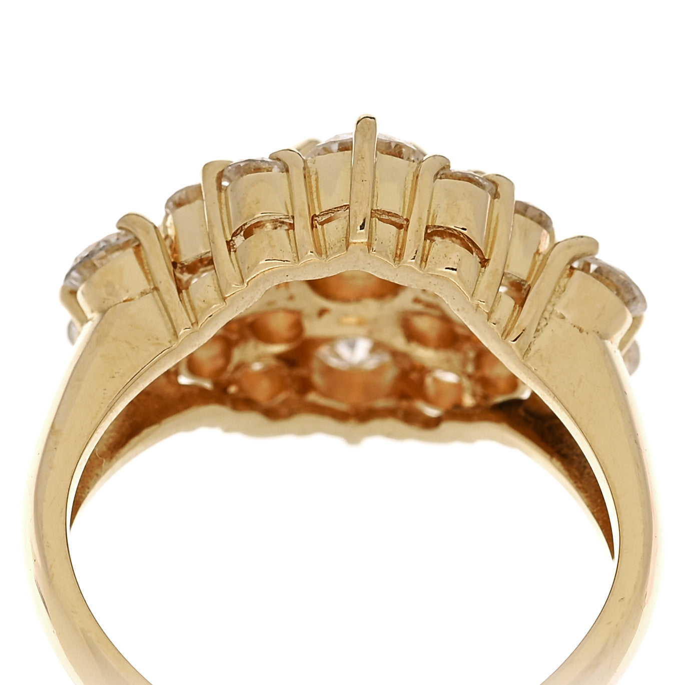 18K Yellow Gold Diamond 2.03ctw Cluster Cocktail Ring  47 4