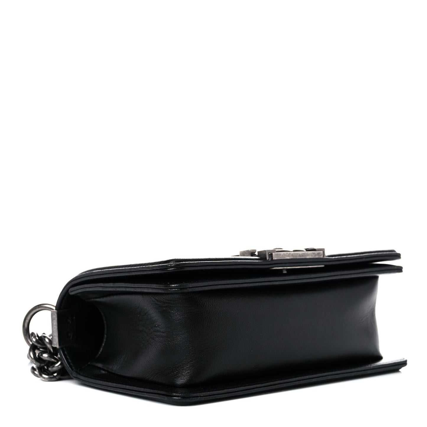 Lambskin Quilted Small Boy Flap Black