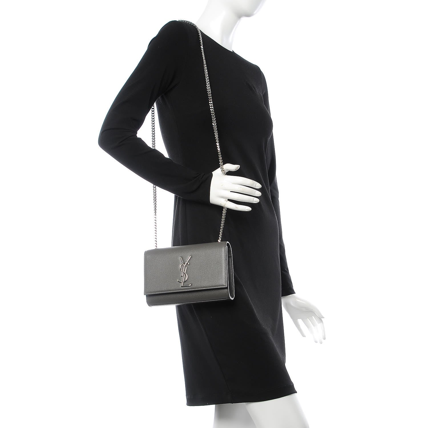 Saint Laurent Grain De Poudre Small Monogram Kate Satchel Earth 2 of 7