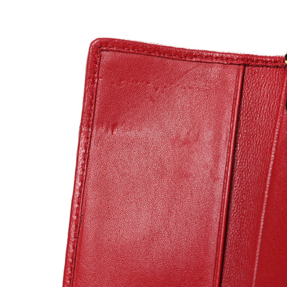 Miu Miu Nappa Matelasse Flap Card Holder Key Ring Fuoco 7 of 15