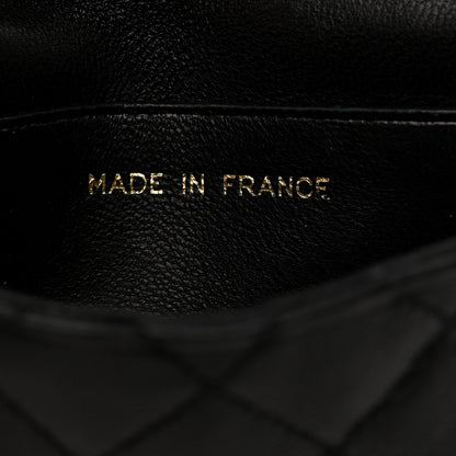 Chanel Lambskin Quilted Mini Flap Belt Bag Charm Black 7 of 9