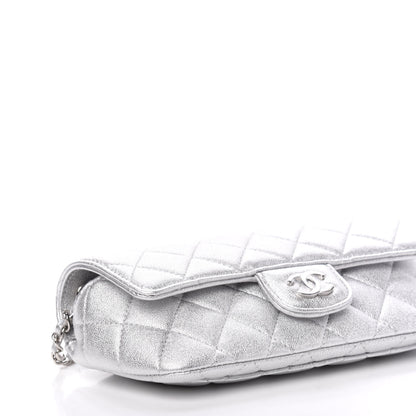 Chanel Metallic Lambskin Quilted Glasses Case With Chain Silver 9 of 11
