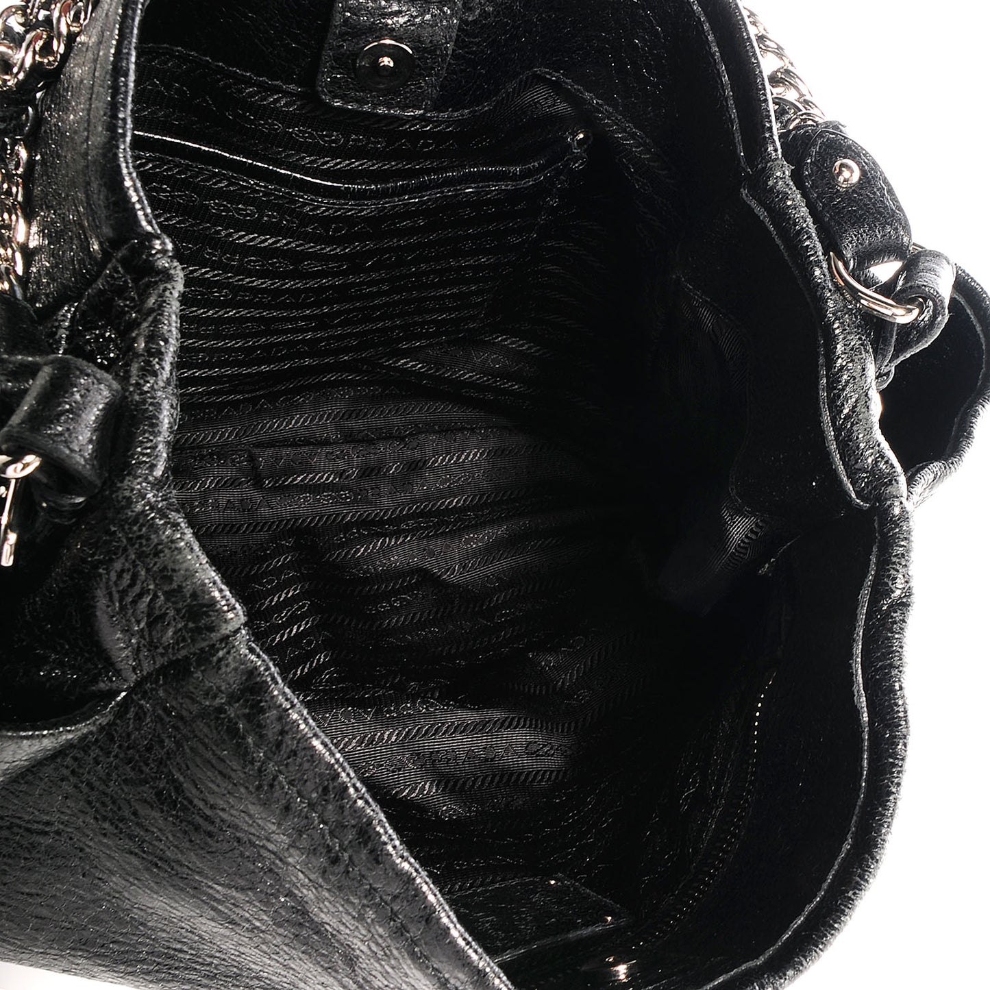 Cervo Lux Chain Shoulder Bag Nero Black