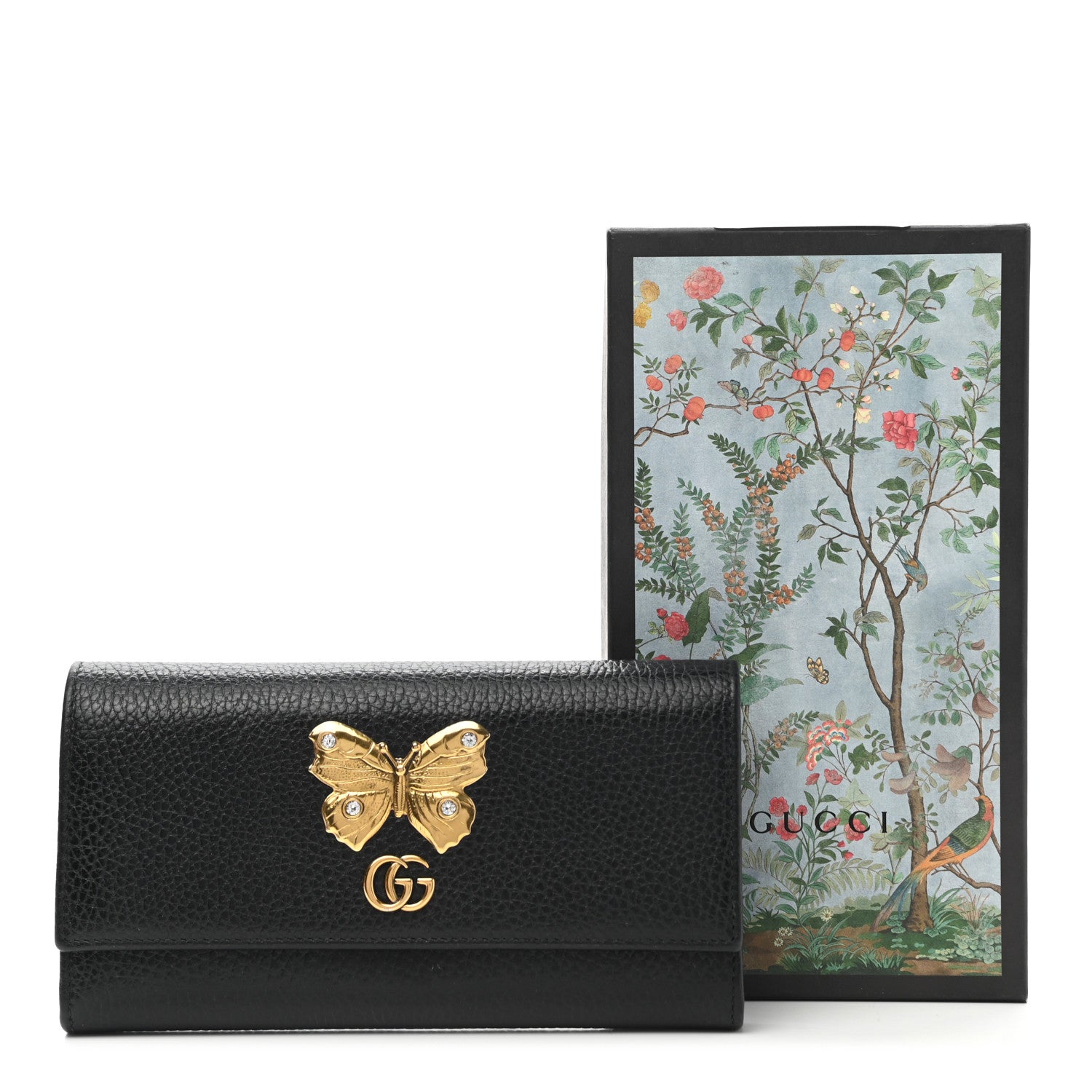 Gucci Calfskin Garden Continental Wallet Black 9 of 9
