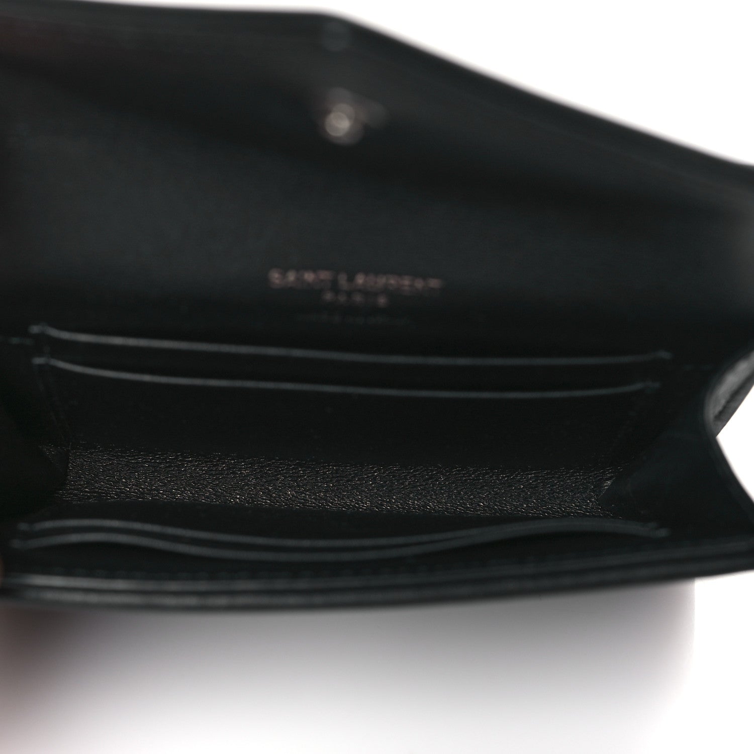 Saint Laurent Nylon Matelasse Chevron Small Monogram Envelope Wallet Black 5 of 8