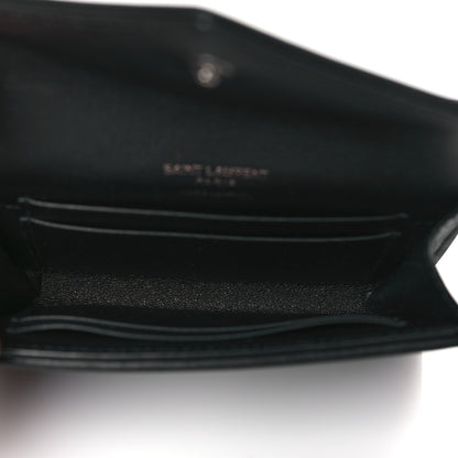 Saint Laurent Nylon Matelasse Chevron Small Monogram Envelope Wallet Black 5 of 8