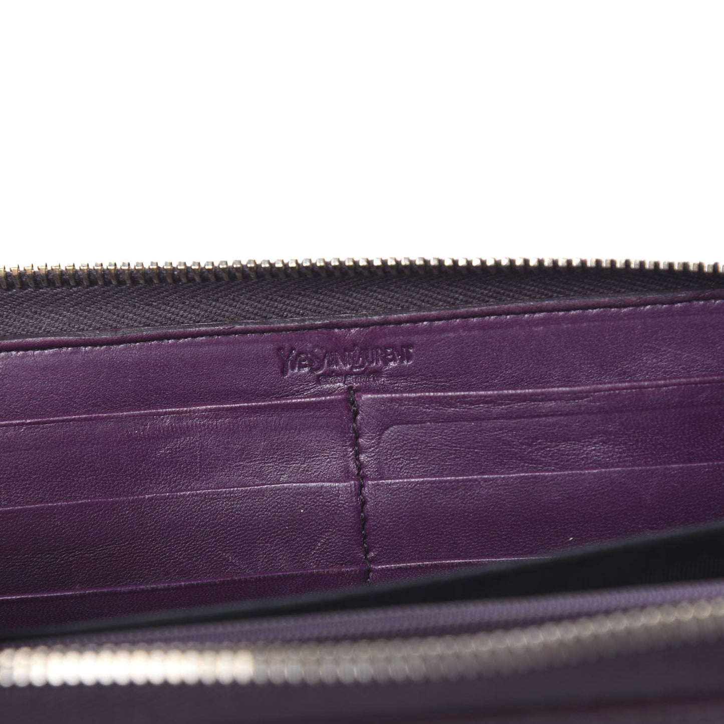 Patent Y Mail Zip Around Wallet Purple