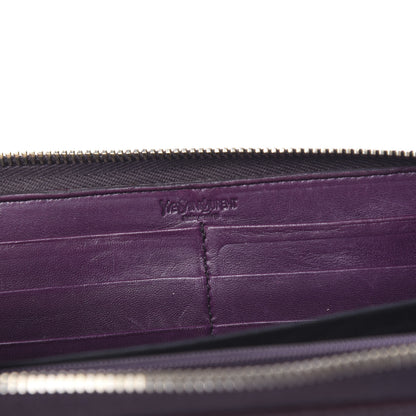 Saint Laurent Patent Y Mail Zip Around Wallet Purple 5 of 6