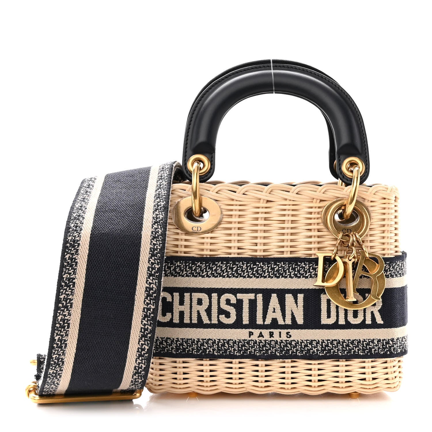 Christian Dior Wicker Oblique Mini Lady Dior Bag Blue 1 of 8