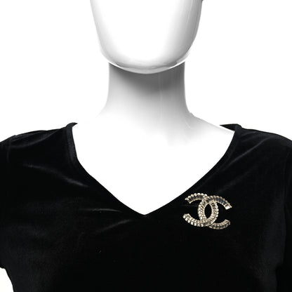 Chanel Baguette Crystal CC Brooch Silver 3 of 4
