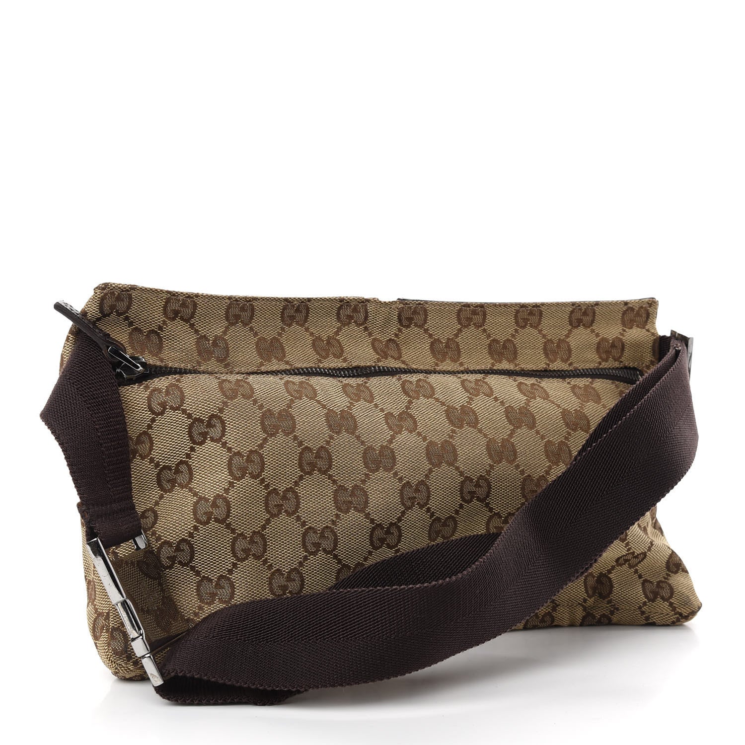 Gucci GG Monogram Double Pocket Belt Bag Dark Brown 3 of 9
