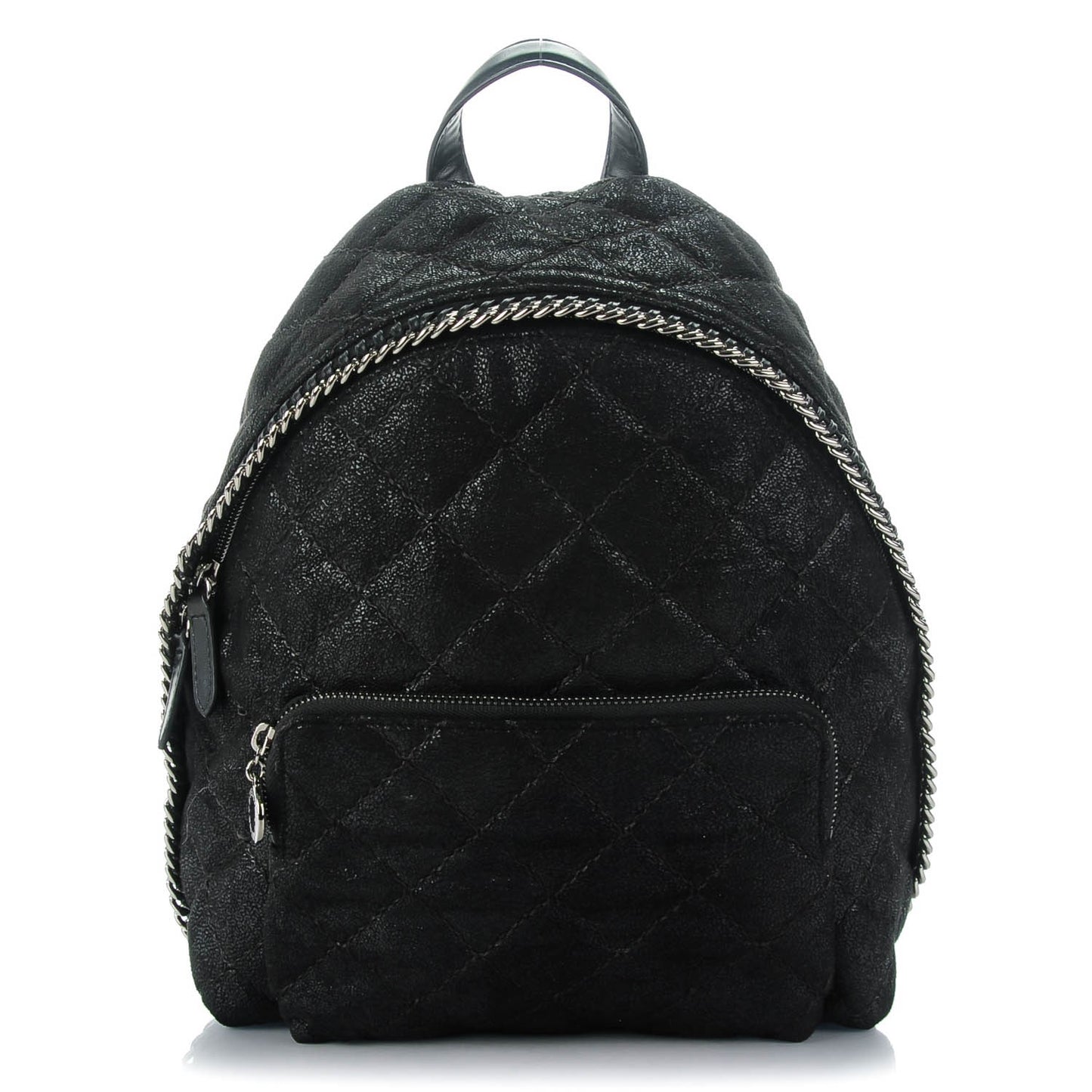 Shaggy Deer Quilted Mini Falabella Backpack Black
