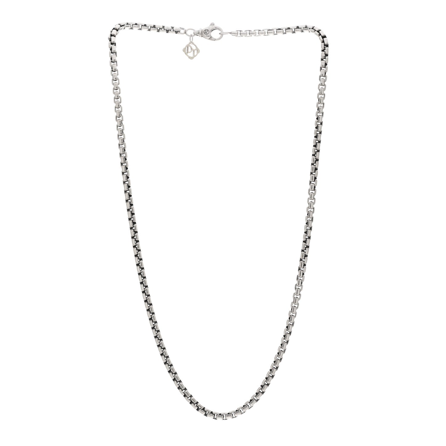 Sterling Silver 14K Yellow Gold 3.6mm Box Chain Necklace 18"