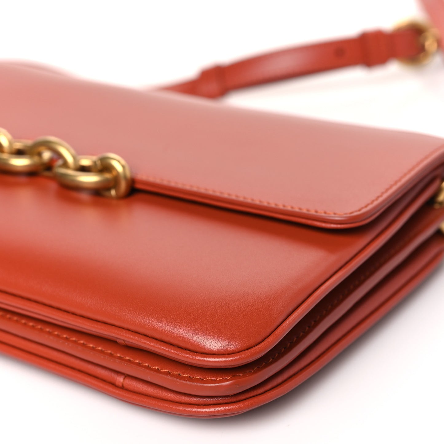 Smooth Calfskin Le Maillon Satchel Orange