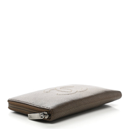 Chanel Metallic Caviar Timeless CC Travel Zip Wallet Bronze 4 of 9