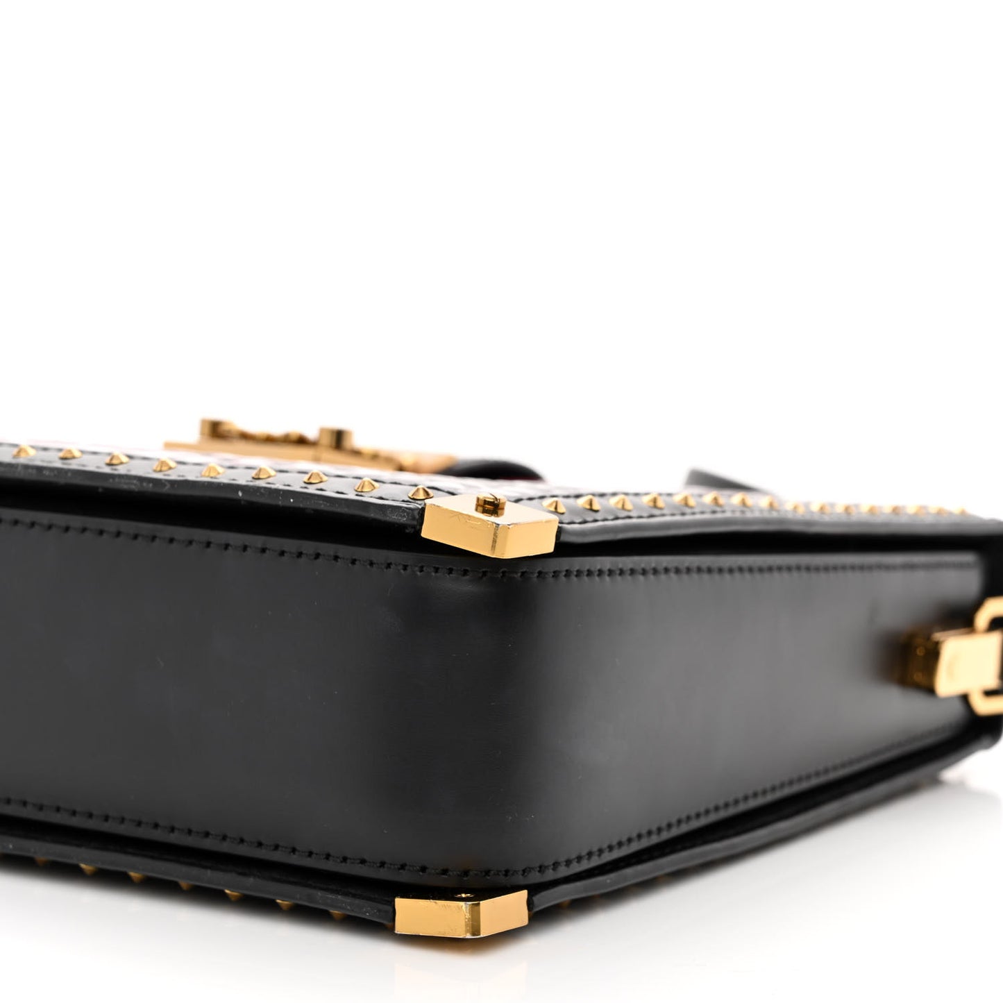 Calfskin Crocodile Embossed Mitte Degrade Kroko Shoulder Bag Purple