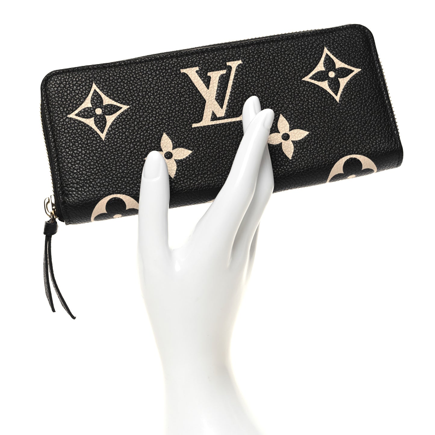 Empreinte Monogram Giant Clemence Wallet Black Beige