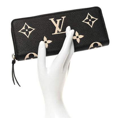 Louis Vuitton Empreinte Monogram Giant Clemence Wallet Black Beige 2 of 8