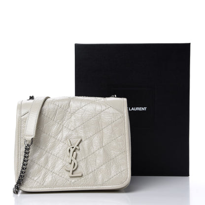 Saint Laurent Crinkled Calfskin Matelasse Monogram Niki Chain Wallet Crema Soft 11 of 11