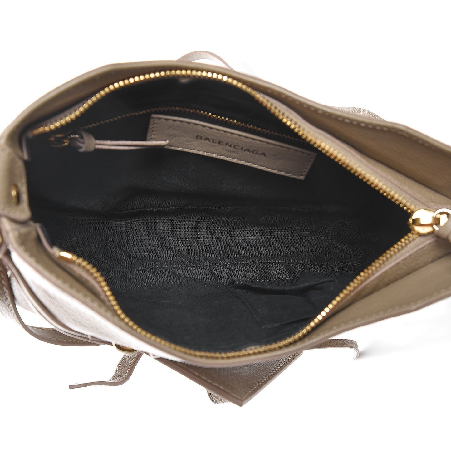 Chevre Gold Metallic Edge Hardware Hip Beige Latte
