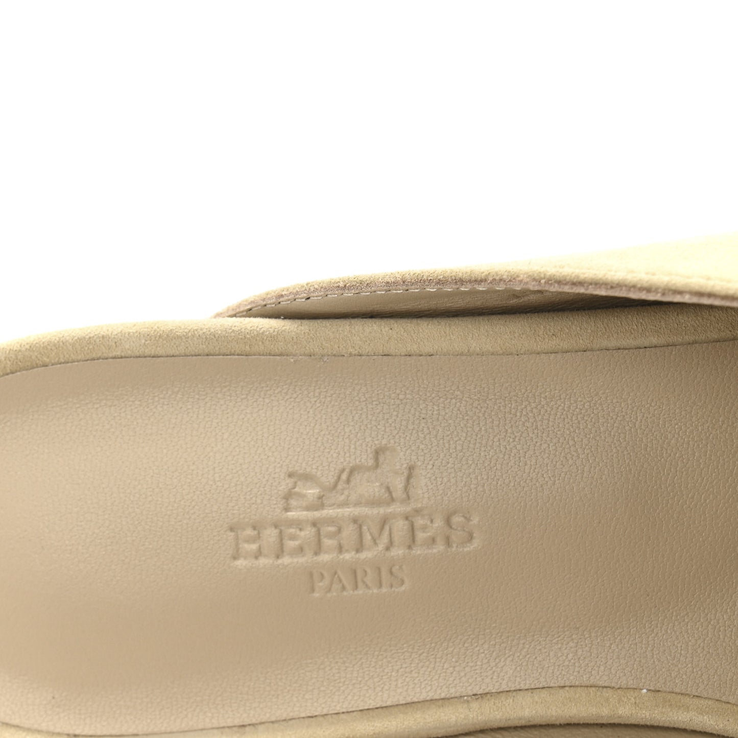 Suede Goatskin Oz Mules 36.5 Beige Lin