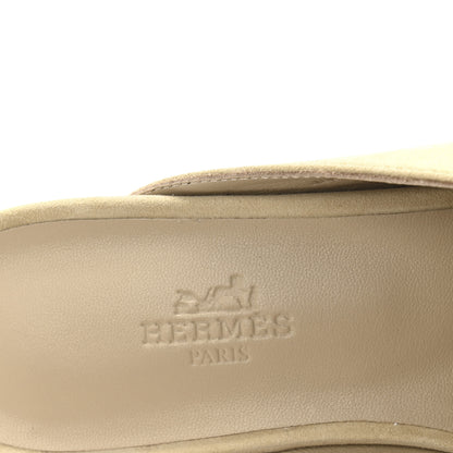 Hermes Suede Goatskin Oz Mules 36.5 Beige Lin 8 of 10