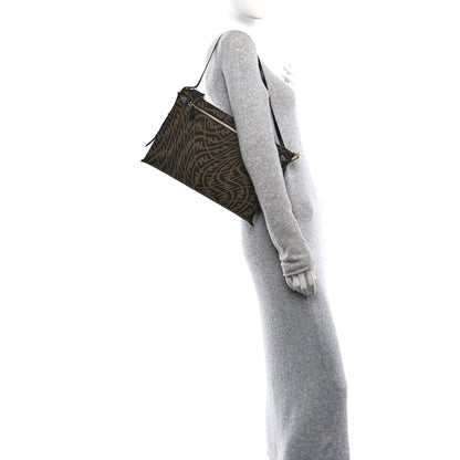 Fendi X SARAH COLEMAN Fabric Jacquard FF Vertigo Pochette Tobacco Moro Black 3 of 10