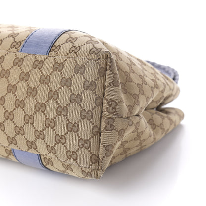 Gucci Monogram Medium Bamboo Bar Tote Blue 7 of 10