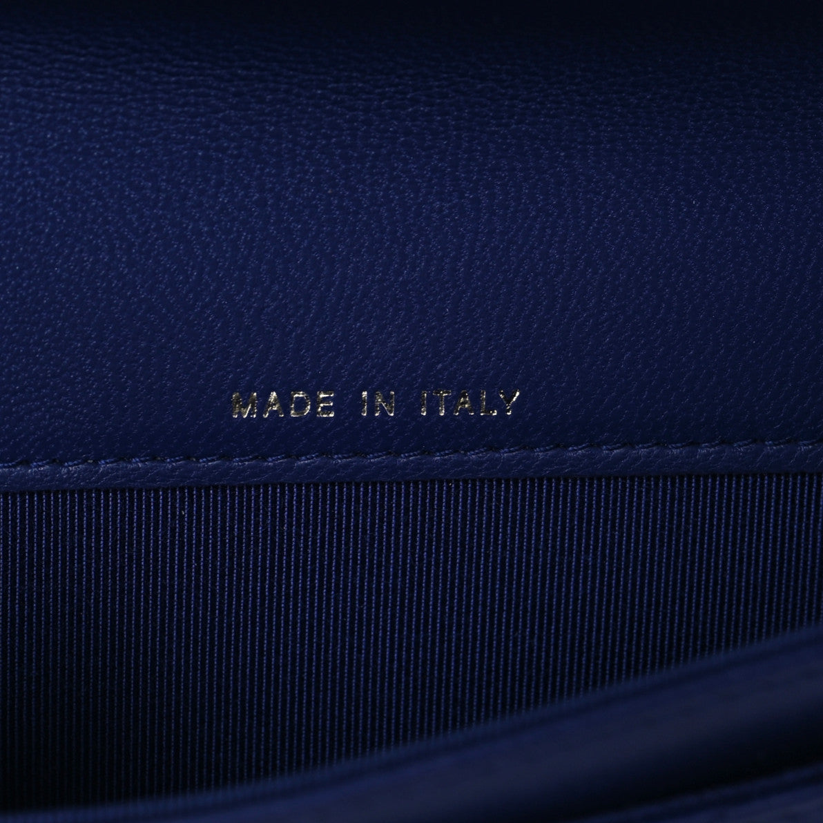 Lambskin Quilted Flap Card Holder Navy