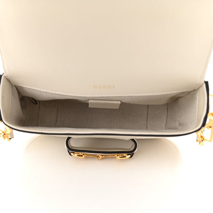 Gucci Azalea Calfskin Web Mini Horsebit 1955 Shoulder Bag Mystic White 5 of 9