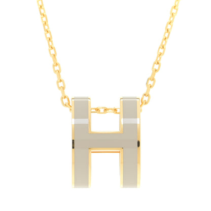 Hermes Lacquered Gold Pop H Pendant Necklace Marron Glace 8 of 11