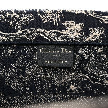 Christian Dior Canvas Embroidered Medium Dioriviera Toile De Jouy Reverse Book Tote Blue 6 of 15