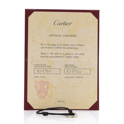 Cartier 18K White Yellow Pink Gold Diamond Trinity Cord Bracelet Black 6 of 6