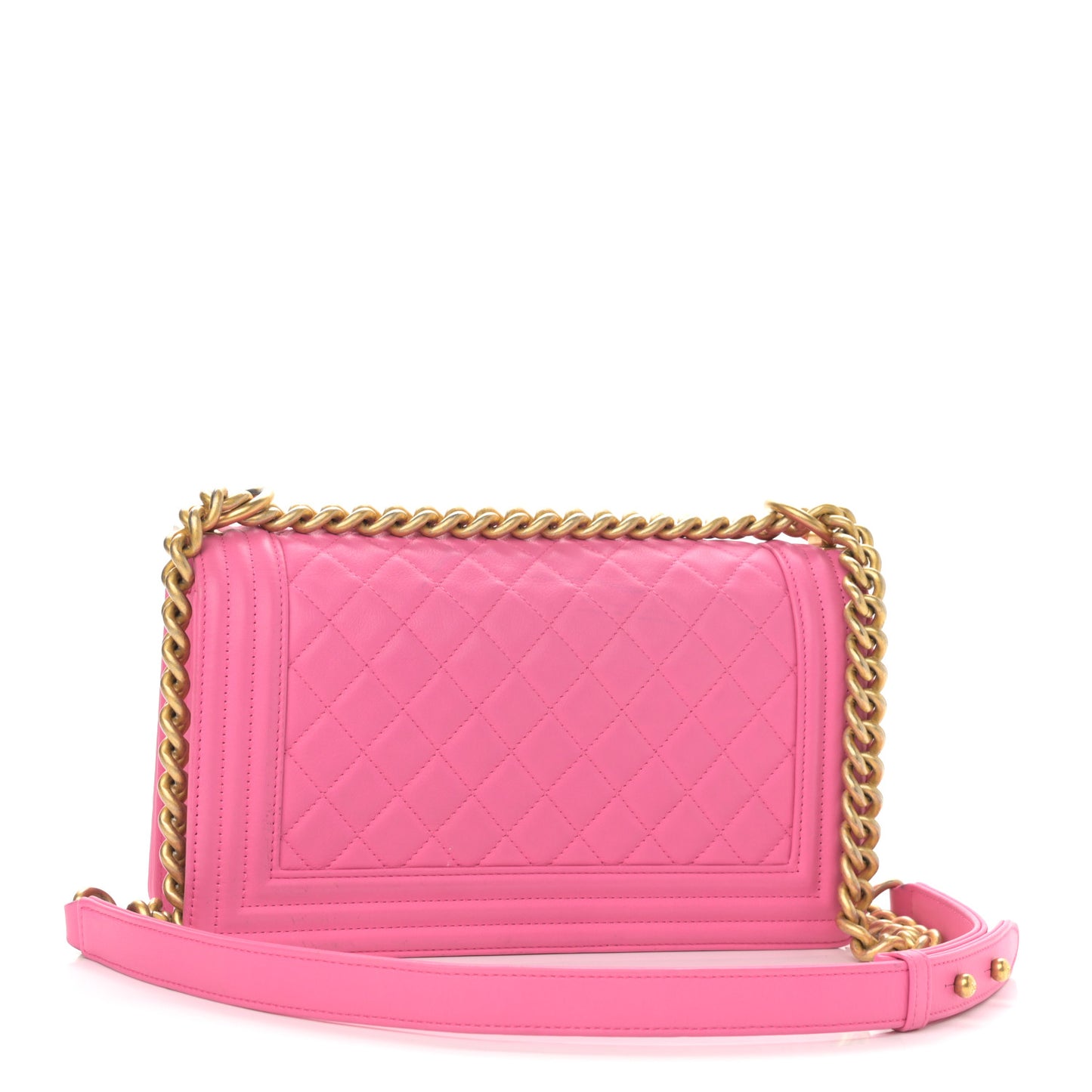 Calfskin Quilted Medium Boy Flap Pink