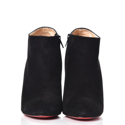 Christian Louboutin Suede Belle Zeppa 100 Wedge Ankle Boots 38.5 Black 2 of 9