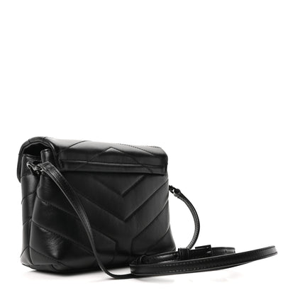 Saint Laurent Calfskin Y Quilted Monogram Monochrome Toy Loulou Crossbody Bag Black 3 of 11