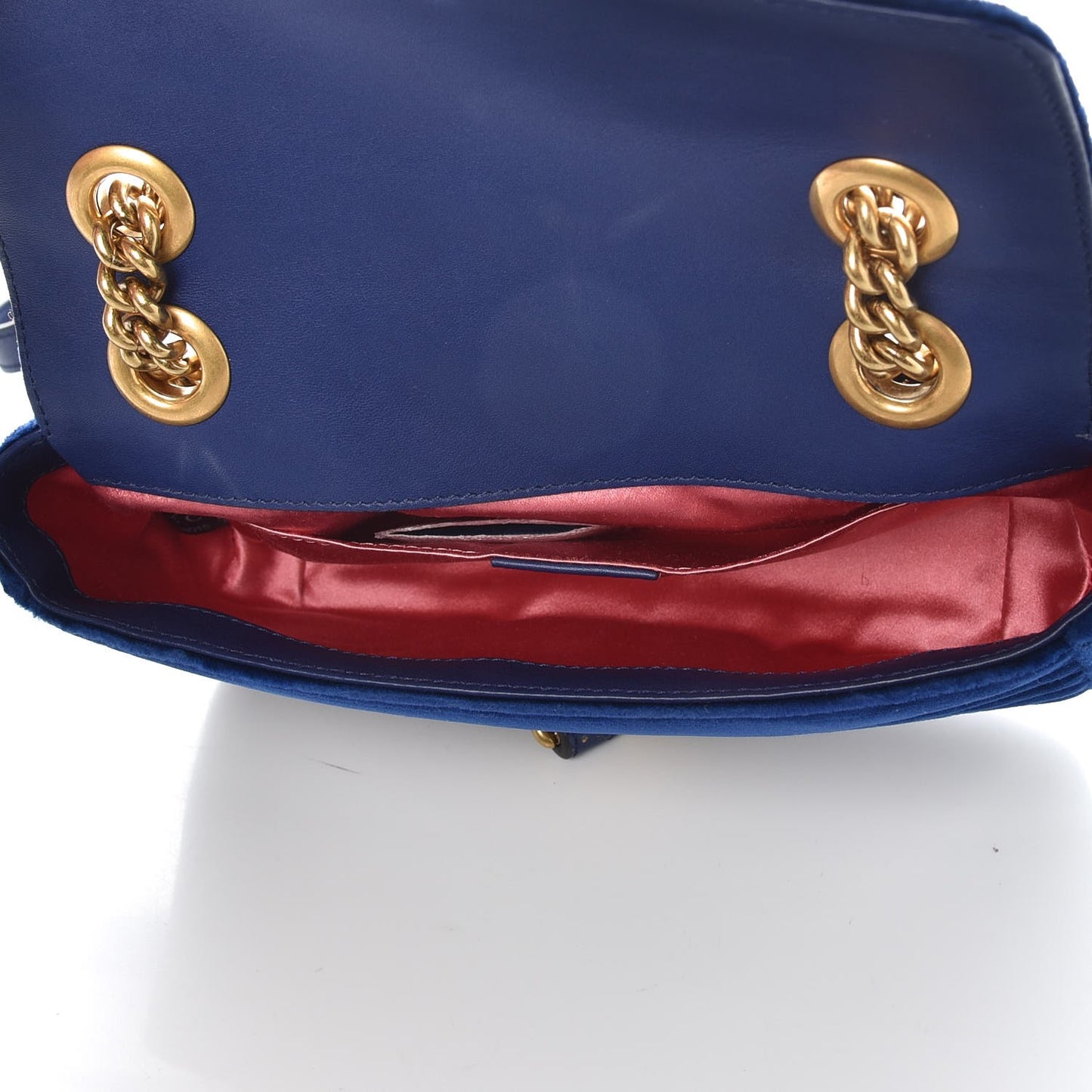 Velvet Matelasse Mini GG Marmont Shoulder Bag Cobalt Blue